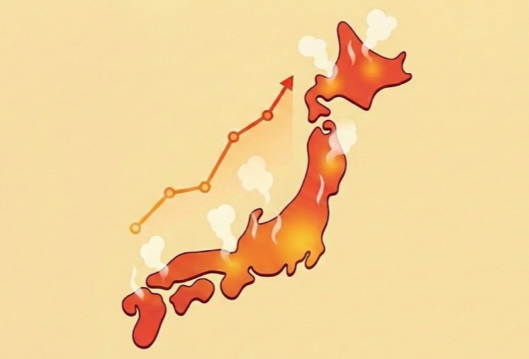 日本のサウナ平均気温の上昇